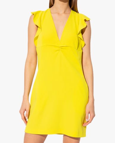  DSQUARED2 - Đầm sát nách mini cổ V ngắn tay Abito In Cady 