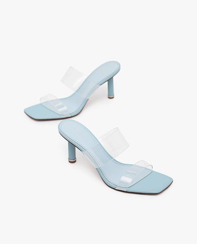  PEDRO - Giày cao gót sandals mũi vuông Vinyl Double Strap 