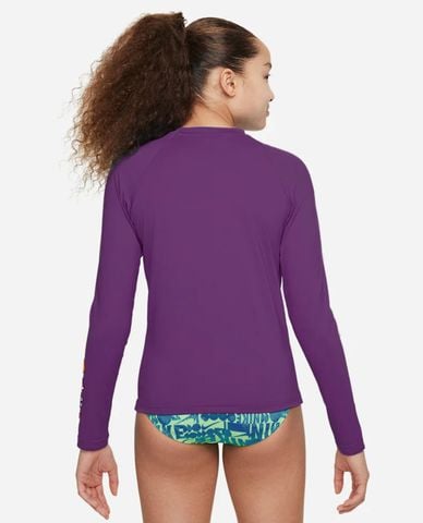  NIKE SWIM - Áo bơi bé gái cổ tròn tay dài Hydroguard 