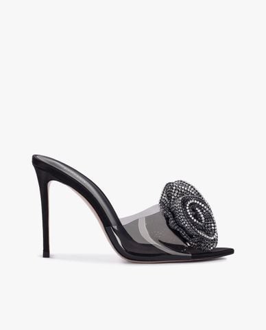  LE SILLA - Giày mules cao gót nữ quai ngang Rose Satin 