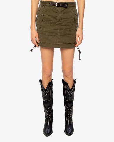  DSQUARED2 - Chân váy mini denim chữ A Distressed 