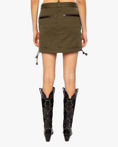  DSQUARED2 - Chân váy mini denim chữ A Distressed 