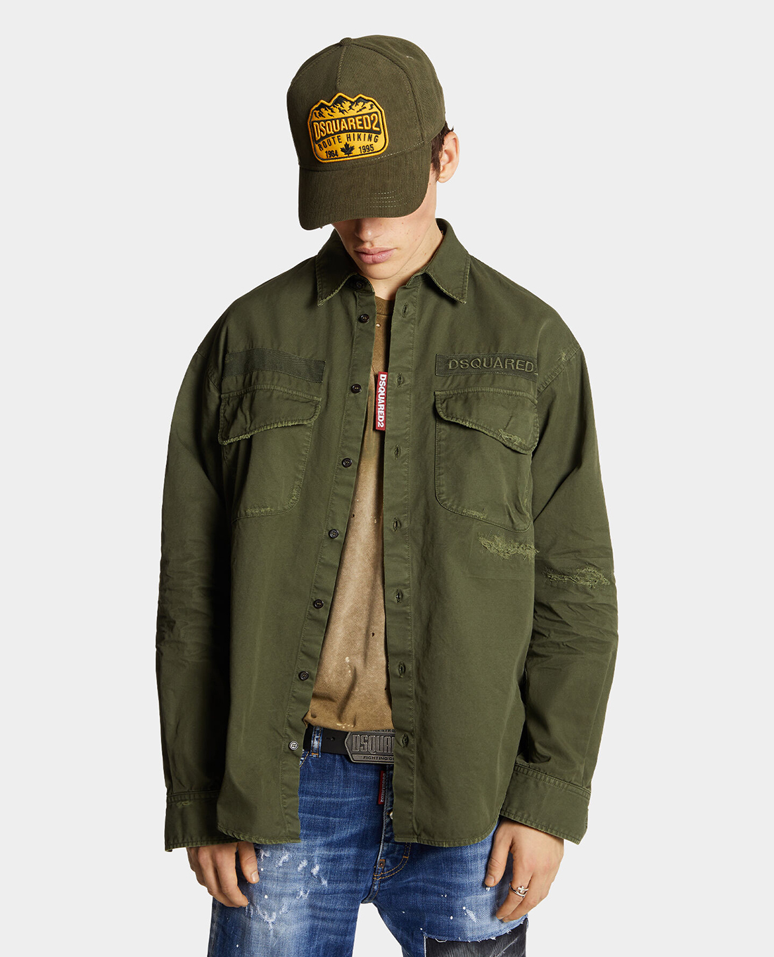 DSQUARED2 - Áo sơ mi nam cổ bẻ tay dài Ranger