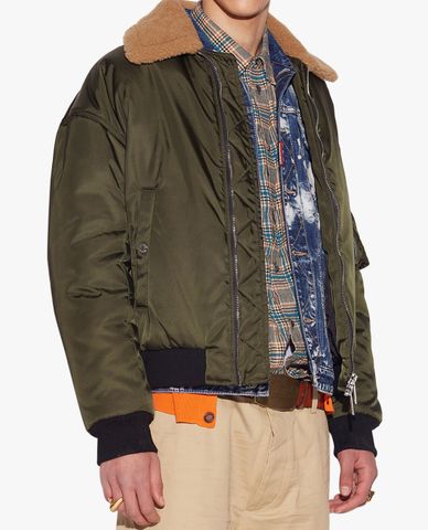  DSQUARED2 - Áo khoác bomber nam tay dài Cyprus 