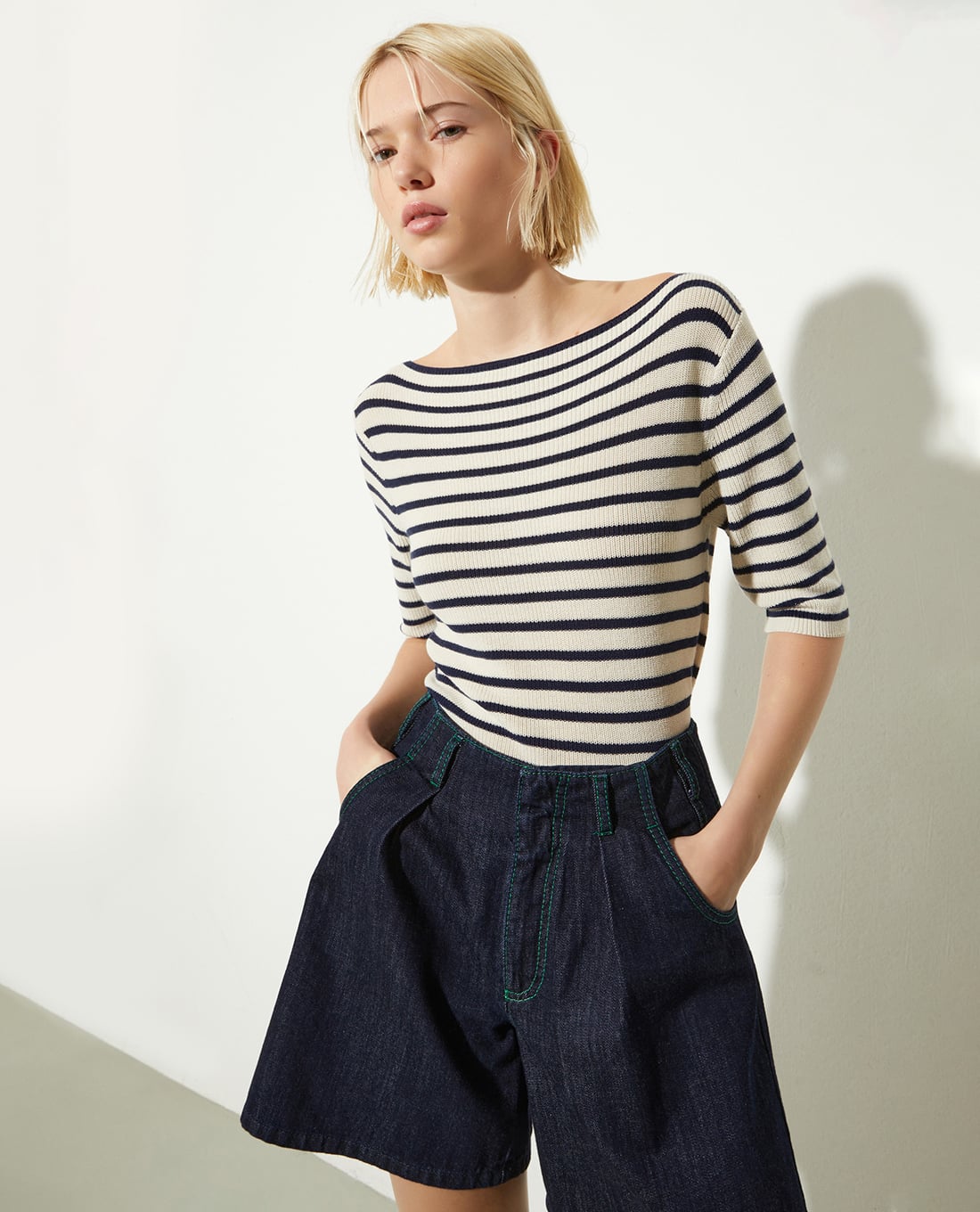 MAX&Co. - Áo dệt kim nữ cổ tròn tay ngắn Passata