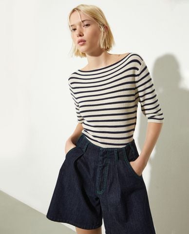  MAX&Co. - Áo dệt kim nữ cổ tròn tay ngắn Passata 