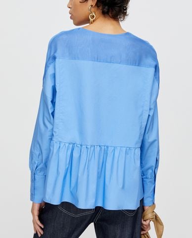  MAX&Co. - Áo kiểu nữ cổ tròn tay dài Poplin And Chiffon 