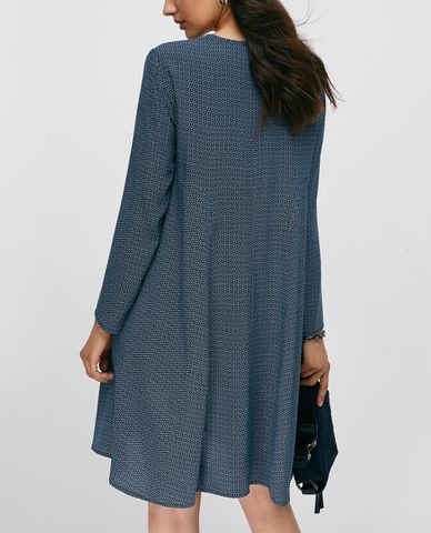  MAX&Co. - Đầm mini cổ tròn tay dài Crepe Shift 