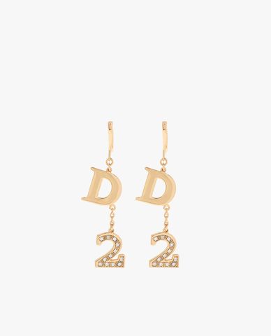  DSQUARED2 - Khuyên tai nữ chuỗi dài Logo Pendant 