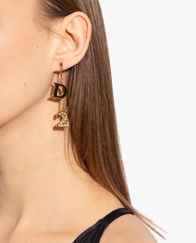  DSQUARED2 - Khuyên tai nữ chuỗi dài Logo Pendant 