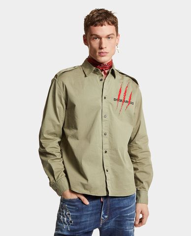  DSQUARED2 - Áo sơ mi nam cổ bẻ tay dài Nightmare 