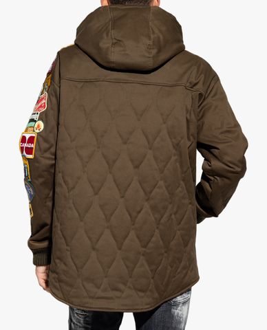  DSQUARED2 - Áo khoác nam phối mũ tay dài thời trang 