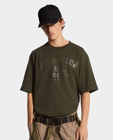  DSQUARED2 - Áo thun nam cổ tròn tay ngắn Phys Ed 