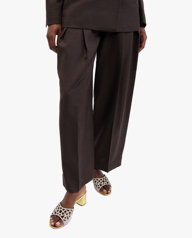  LE SILLA - Giày mules cao gót nữ đế trụ đính đá Resort 