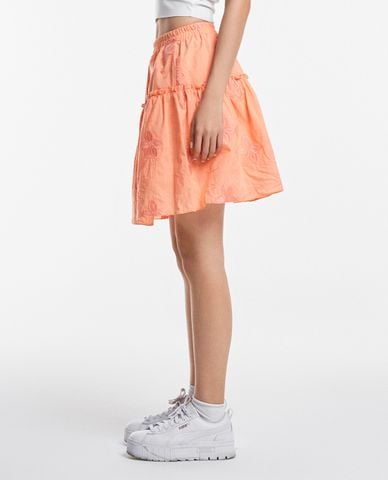  GIGI - Chân váy mini lưng thun phối viền xếp nếp thời trang 