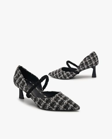  PEDRO - Giày cao gót nữ bít mũi Leather Terrazo 