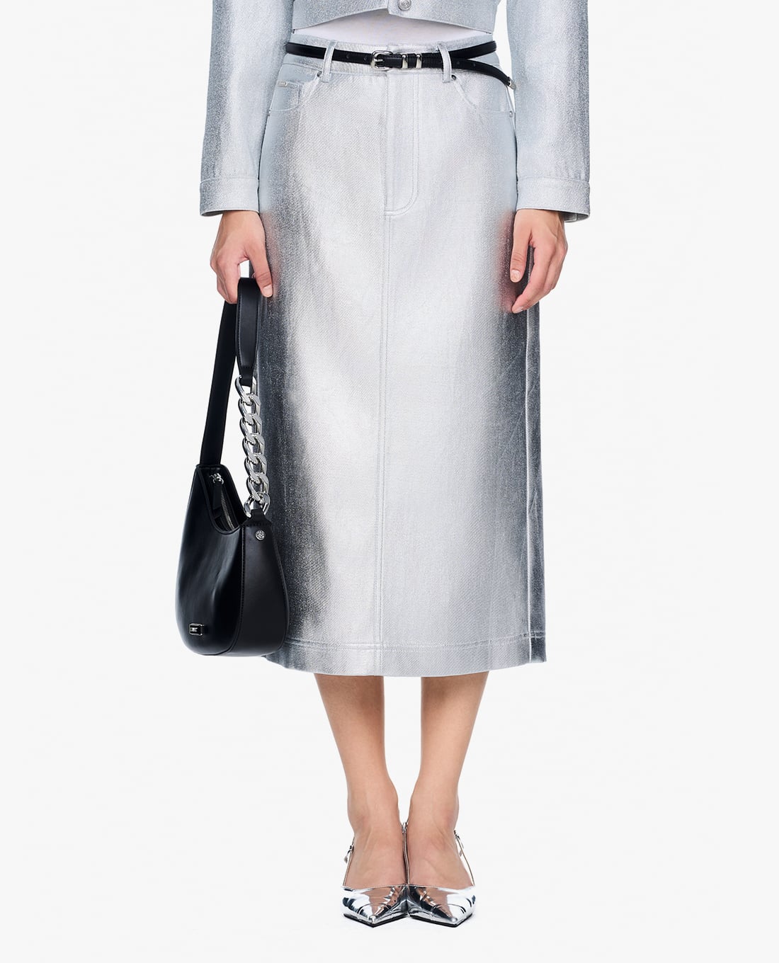 GIGI - Chân váy bút chì midi lưng cao nữ tính