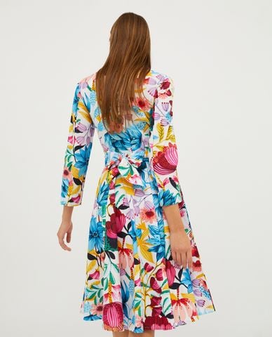  MAX&Co. - Đầm xếp li mini cổ V tay dài phối hoạ tiết Disco 