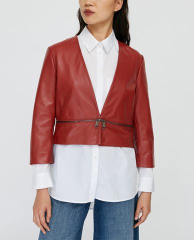  MAX&Co. - Áo khoác da nữ phom ngắn Nappa Leather Convertible 