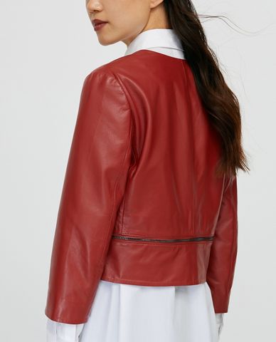  MAX&Co. - Áo khoác da nữ phom ngắn Nappa Leather Convertible 