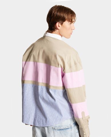  DSQUARED2 - Áo sơ mi nam cổ bẻ tay dài Rugby Hybrid 
