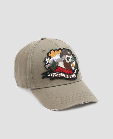  DSQUARED2 - Nón nam lưỡi trai họa tiết thêu Old Man 