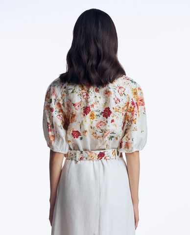  GIGI - Áo sơ mi cổ bẻ tay ngắn phối hoạ tiết nổi bật 