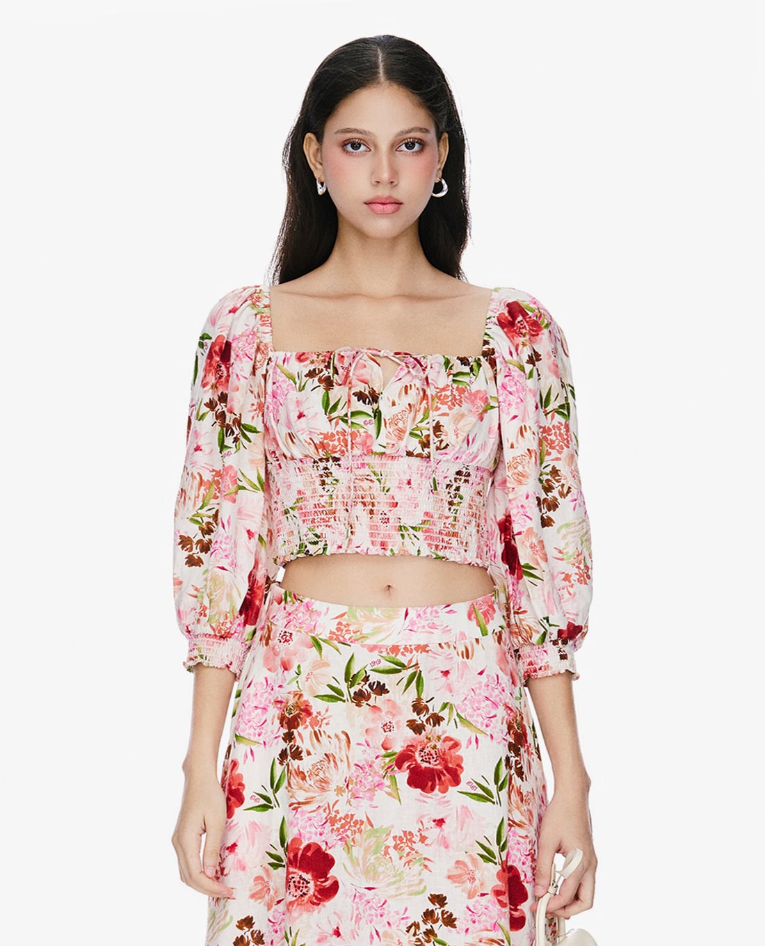 GIGI - Áo kiểu nữ cổ vuông tay phồng nữ tính