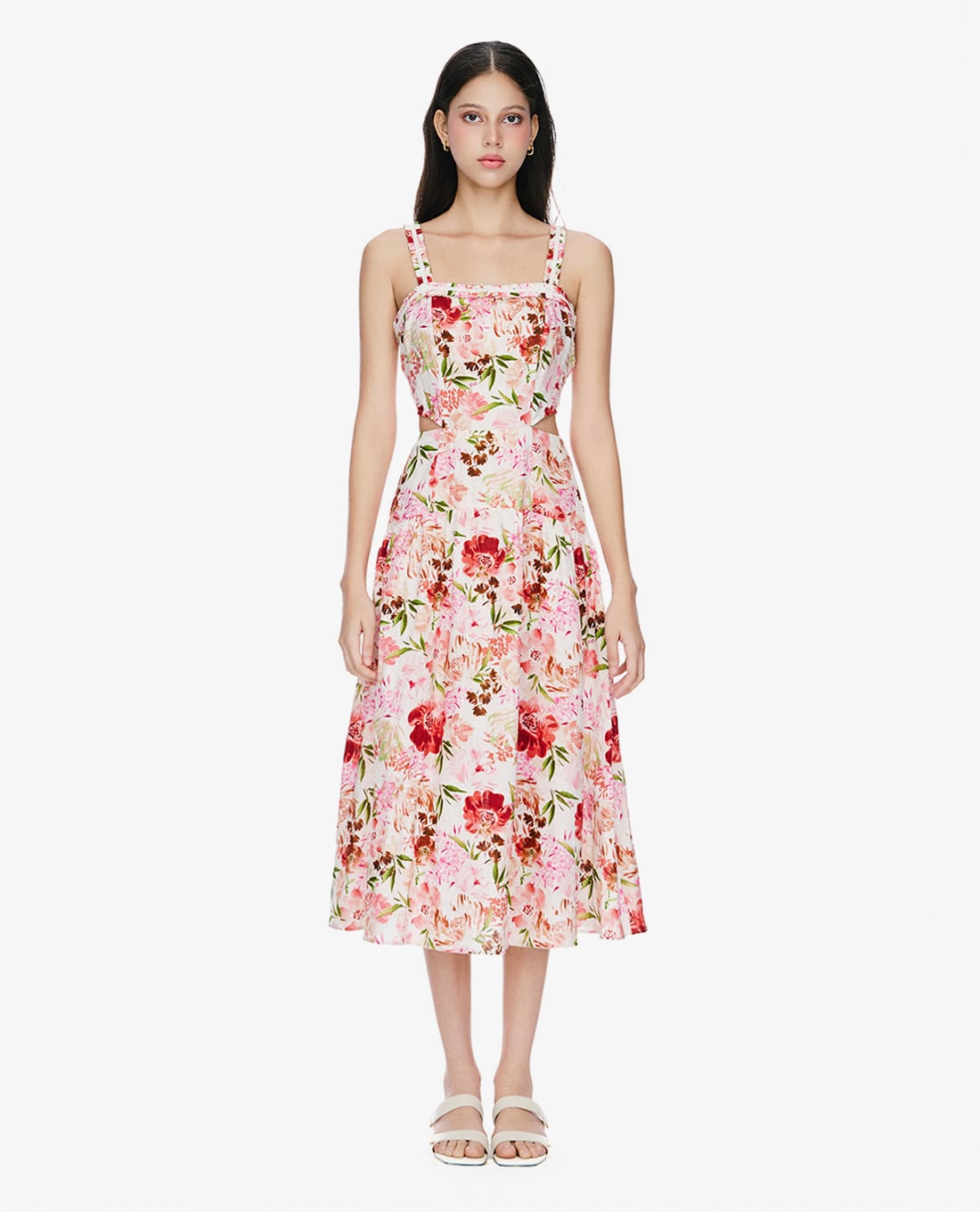 GIGI - Đầm hai dây midi in hoa nữ tính