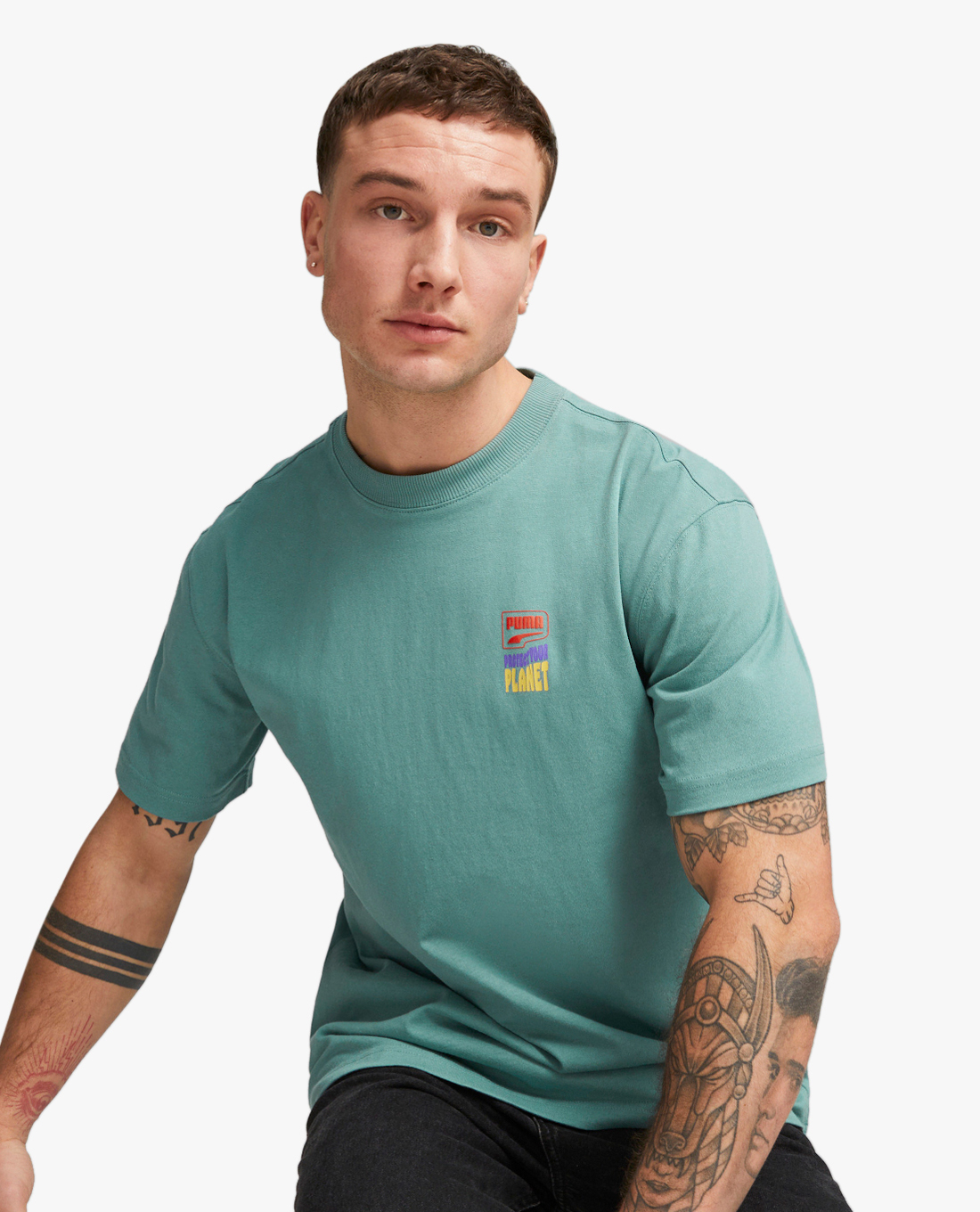 PUMA - Áo thun nam cổ tròn tay ngắn Downtown