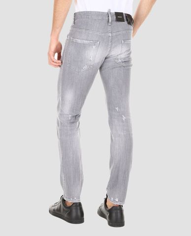  DSQUARED2 - Quần jeans nam skim fit Grey Sweeps 