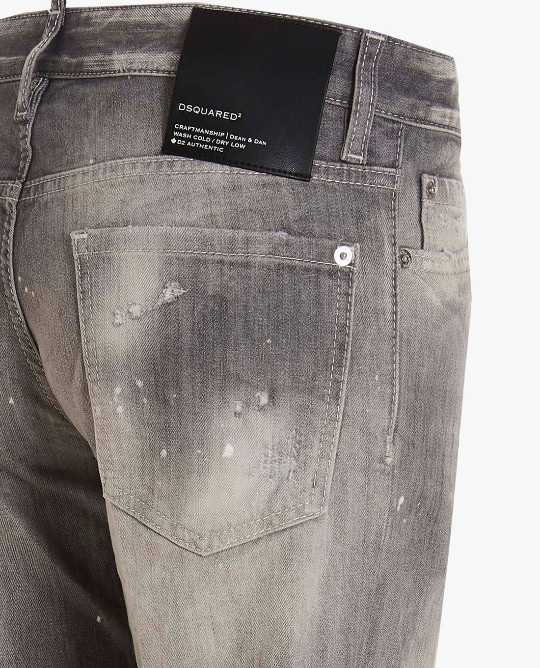 DSQUARED2 - Quần jeans nam ống đứng Black Easy Wash Tidy Biker