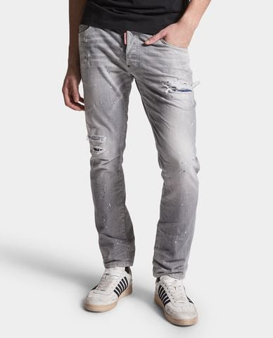  DSQUARED2 - Quần jeans nam phom ôm Grey Wash Skater 
