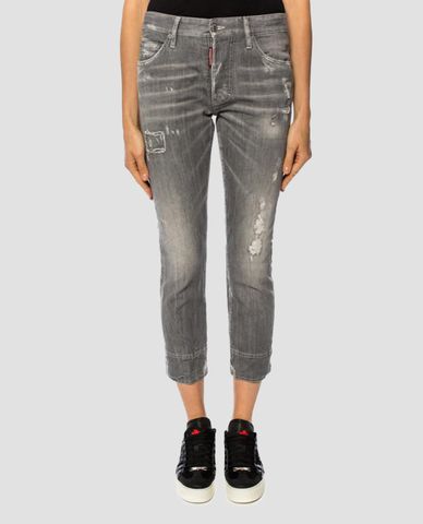  DSQUARED2 - Quần jeans nữ xám wash bạc Cool Girl 