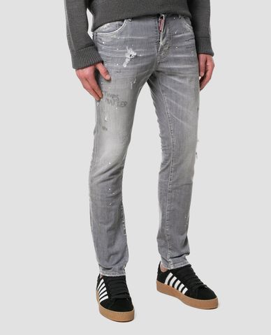  DSQUARED2 - Quần jeans nam slim-fit Skater Grey Garffiti 