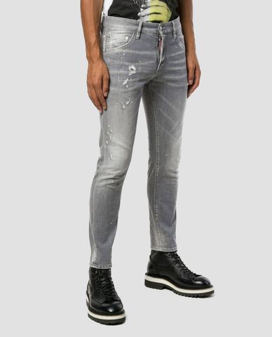  DSQUARED2 - Quần jeans nam wash bạc Dan Grey 