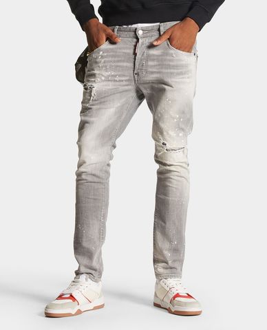  DSQUARED2 - Quần jeans nam phom ôm Grey Spotted Wash Skater 