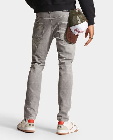  DSQUARED2 - Quần jeans nam phom ôm Grey Spotted Wash Skater 