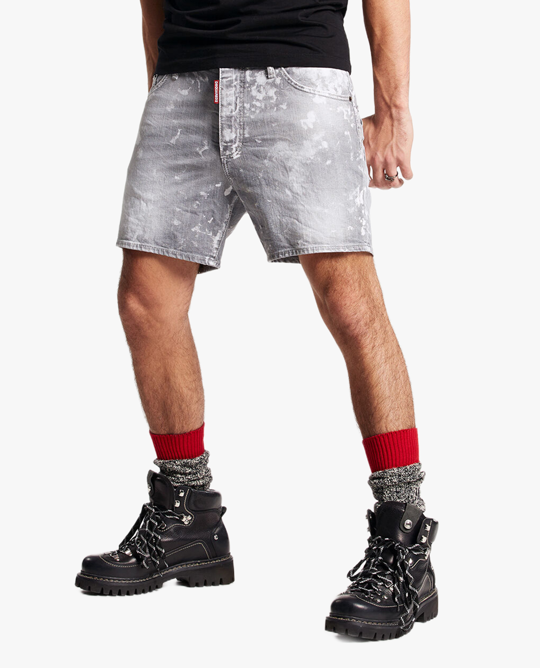 DSQUARED2 - Quần shorts jeans nam wash bạc Commando