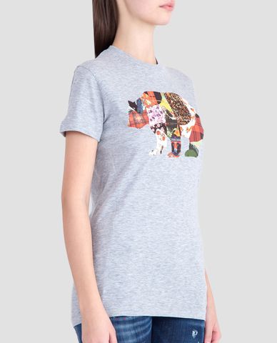  DSQUARED2 - Áo thun nữ cổ tròn tay ngắn Canada Bear 