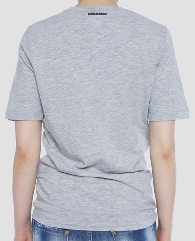  DSQUARED2 - Áo thun nữ cổ tròn họa tiết con nai 