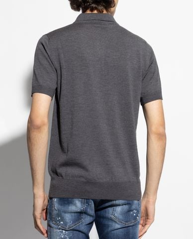  DSQUARED2 - Áo polo nam tay ngắn họa tiết thời trang 