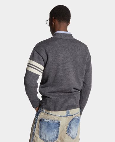  DSQUARED2 - Áo sweatshirt nam cổ V tay dài 