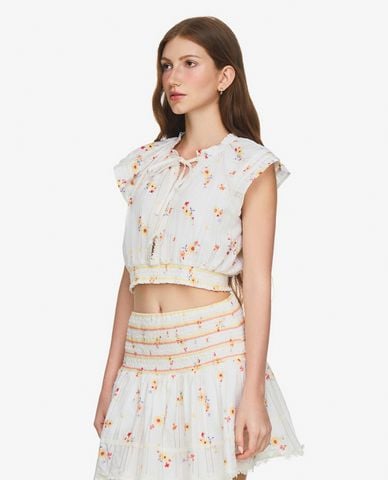  GIGI - Áo sát nách nữ phom croptop phối hoa 