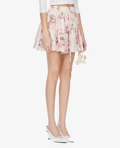  GIGI - Quần shorts nữ ống rộng lưng thun in họa tiết hoa 