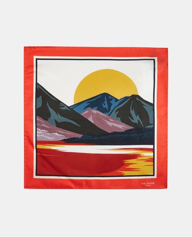  TED BAKER - Khăn tay lụa vuông họa tiết mặt trời mọc Ryde 