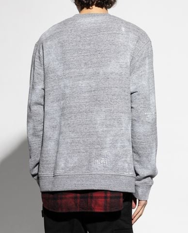  DSQUARED2 - Áo sweatshirt nam cổ tròn tay dài phối họa tiết 