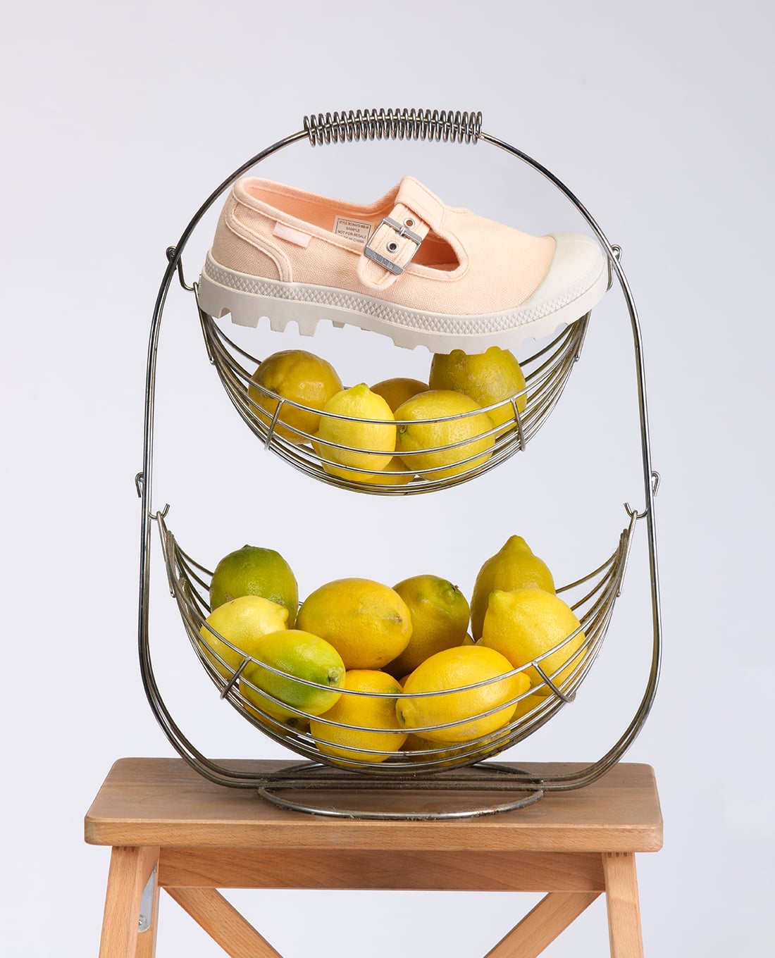 PALLADIUM - Giày lười nữ đế vừa Pampa Mary Jane Washed