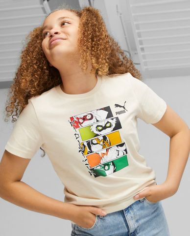  PUMA - Áo thun trẻ em cổ tròn tay ngắn thời trang 