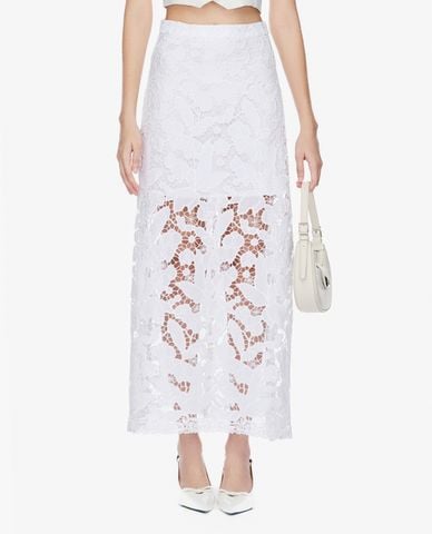  GIGI - Chân váy phom suông midi xuyên thấu phối hoa văn 